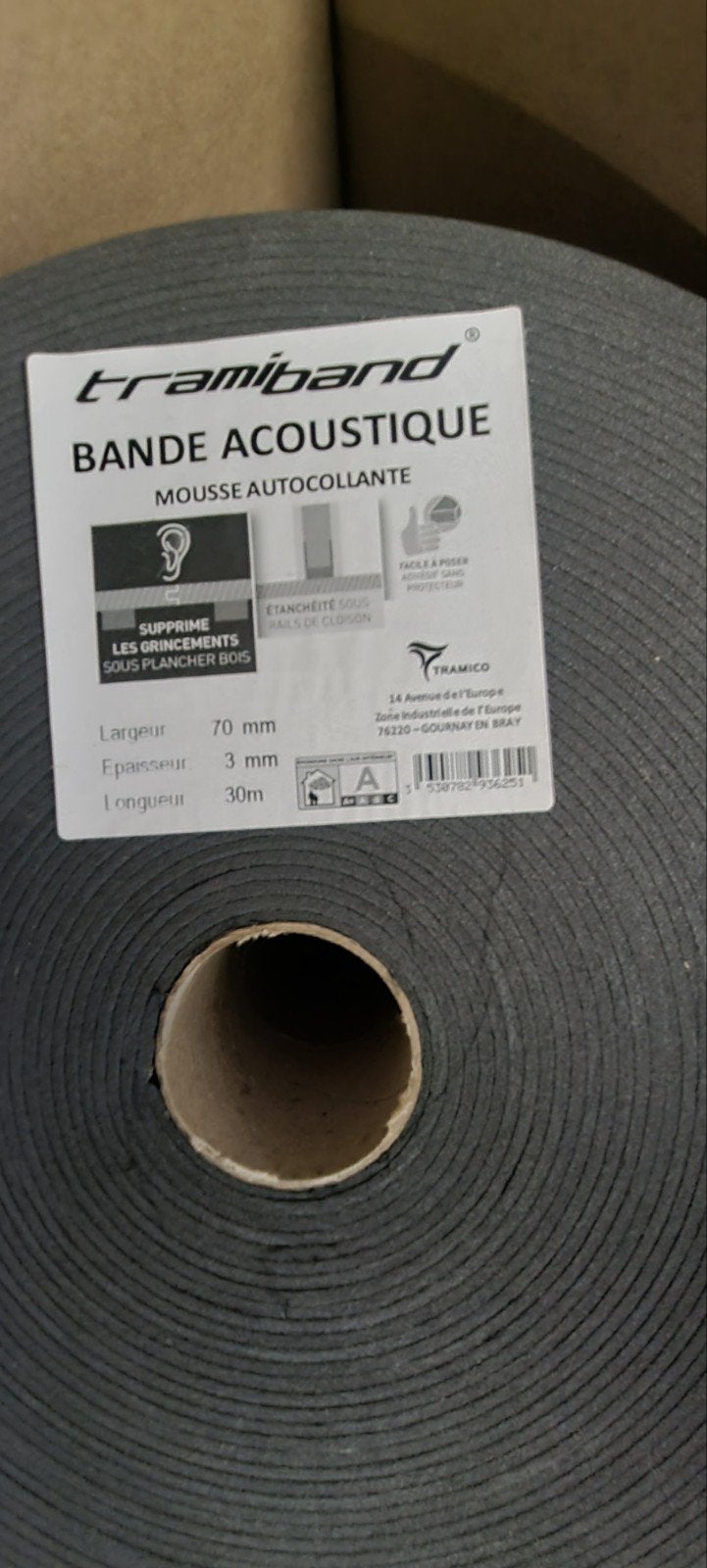 Bandes acoustique parquet Tramiband 70x3 mm sur 30m, Doe-het-zelf en Bouw, Ophalen, Nieuw