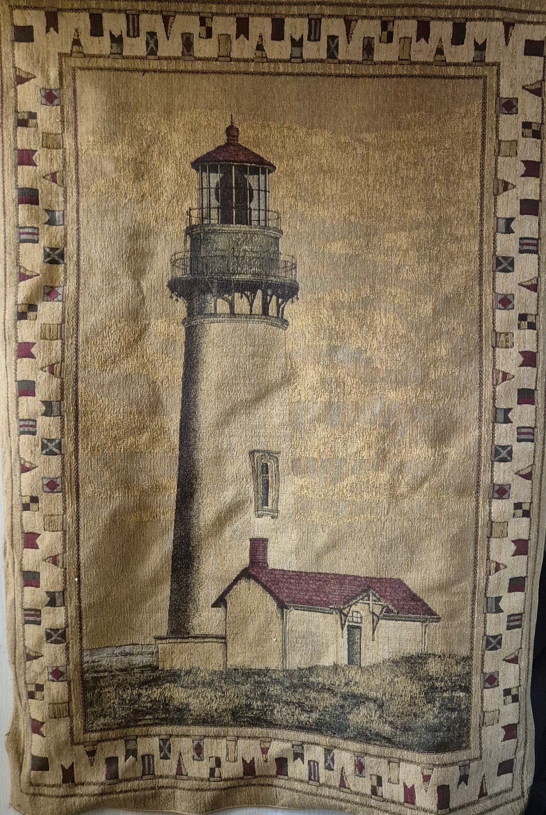 Wandtapijt, vuurtoren met huisje, Ophalen
