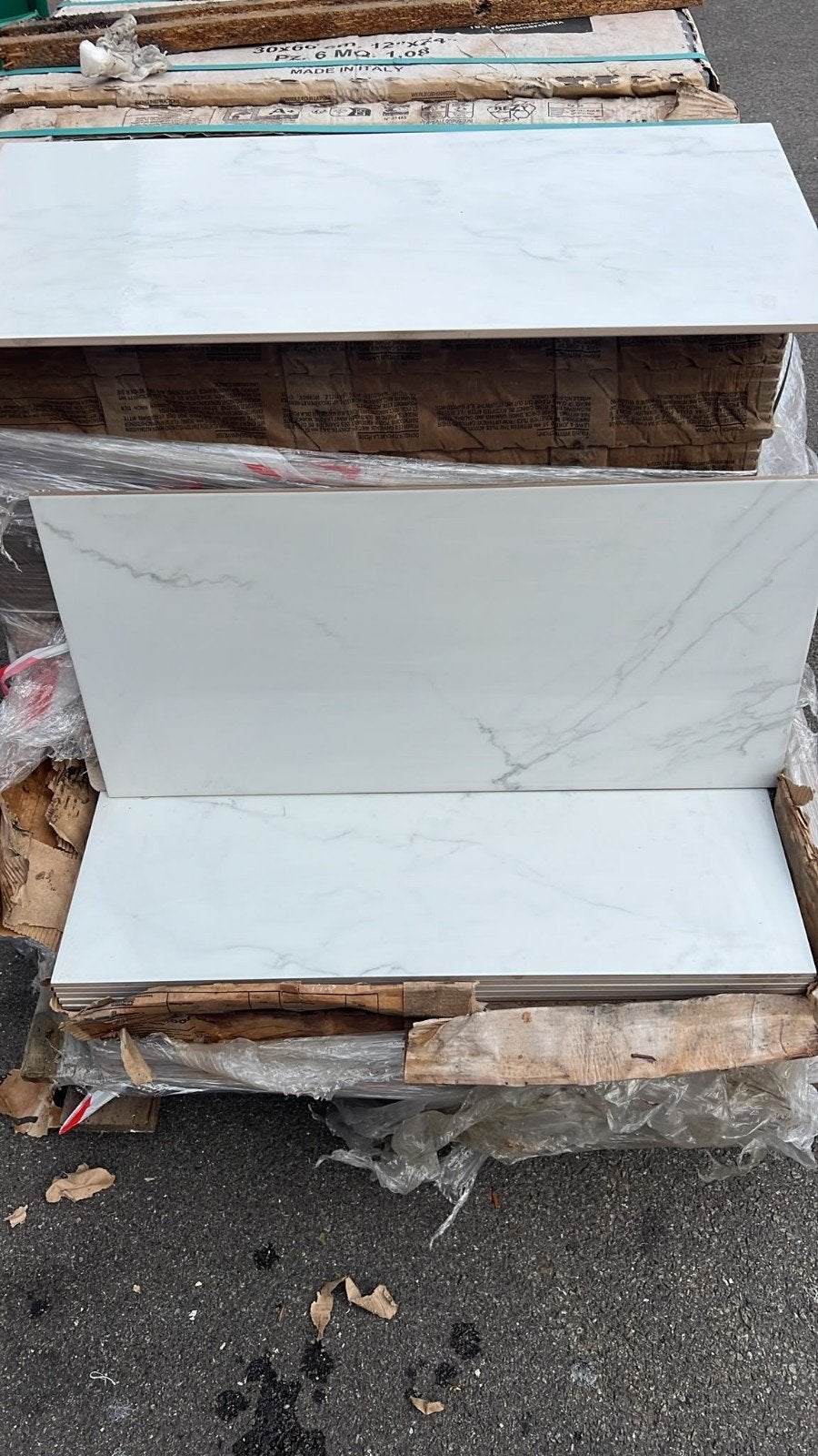Elegance Marble witte vloertegel 30 x 60 cm - Nieuw -, Doe-het-zelf en Bouw, Tegels, Ophalen, Marmer, Vloertegels