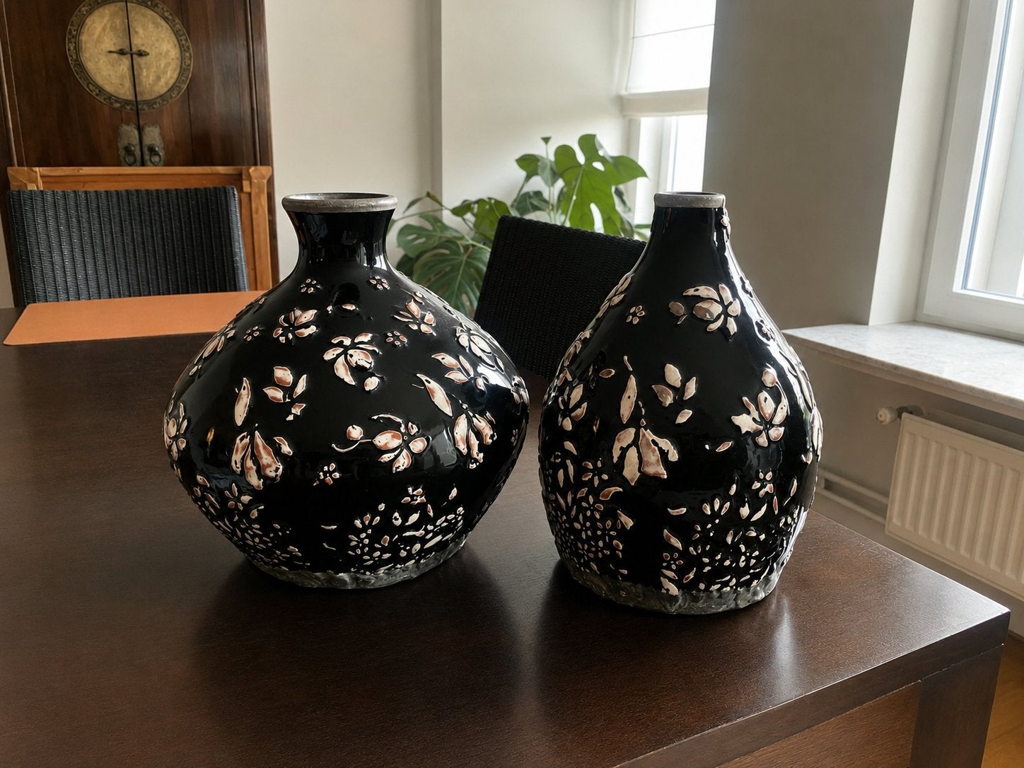 Ensemble de 2 vases en pierre, Maison & Meubles, Accessoires pour la Maison | Vases, 28 cm, Comme neuf, Enlèvement, Pierre/céramique