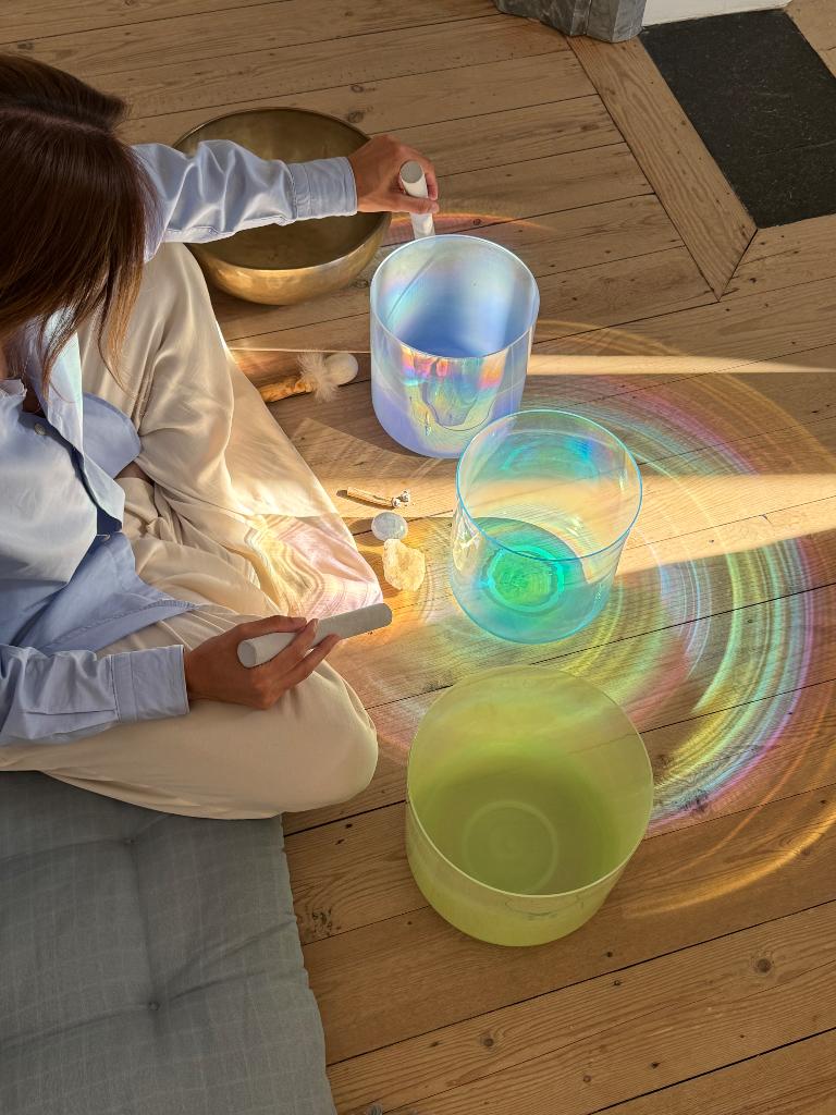 Glow Crystal Bowls klankschalen, Muziek en Instrumenten, Ophalen, Nieuw