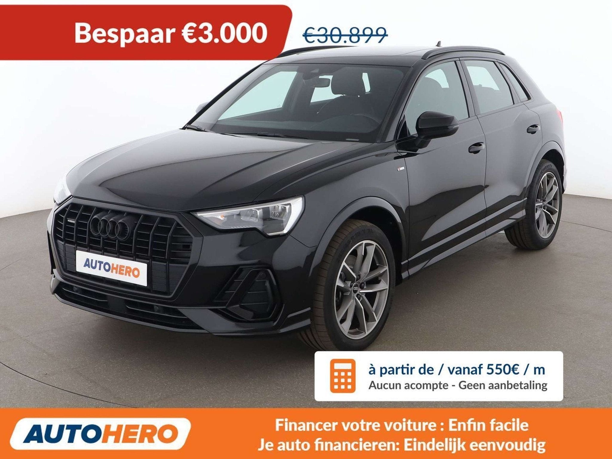 Audi Q3 40 TFSI quattro S line (automatique), Autos, Cuir, Achat, Euro 6, Noir