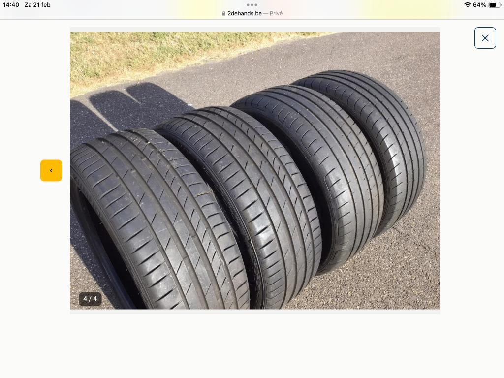 Banden  met of zonder velgen 4 stuk =90€, Auto-onderdelen, Banden en Velgen, Ophalen, Band(en)