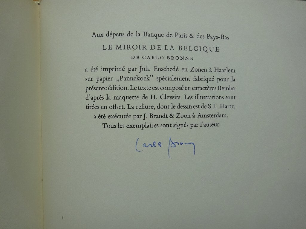 Le Miroir de la Belgique, 1957 par Carlo Bronne, signé, Boeken, Gelezen, Ophalen of Verzenden, Carlo Bronne, Overige onderwerpen