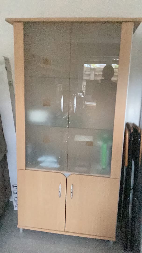 Vitrinekast, Huis en Inrichting, Kasten | Vitrinekasten, Ophalen, Overige houtsoorten, 50 tot 100 cm, 150 tot 200 cm