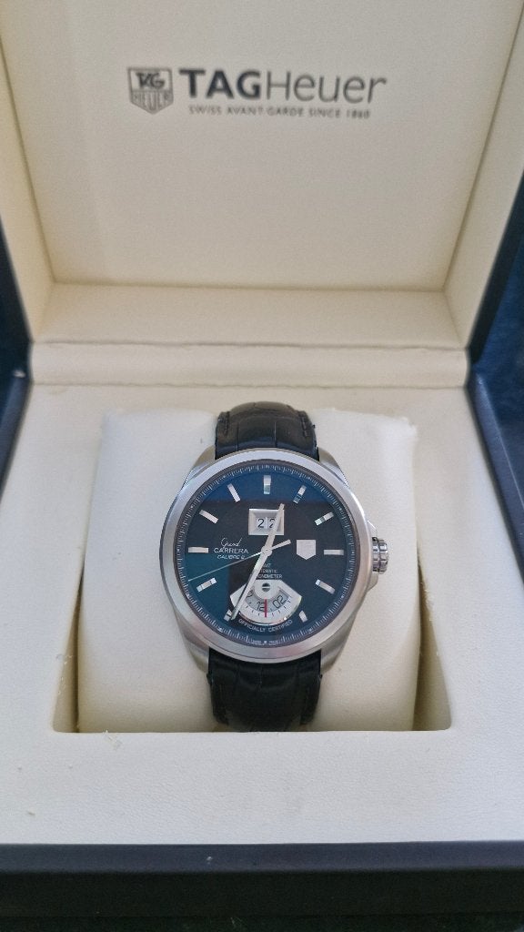 Tag heuer Grand Carrera calibre 8, Handtassen en Accessoires, Horloges | Heren, Ophalen, Staal, Polshorloge, TAG Heuer