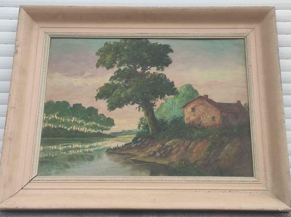 Huile sur panneau signe Gustave pynaert, Antiek en Kunst, Ophalen