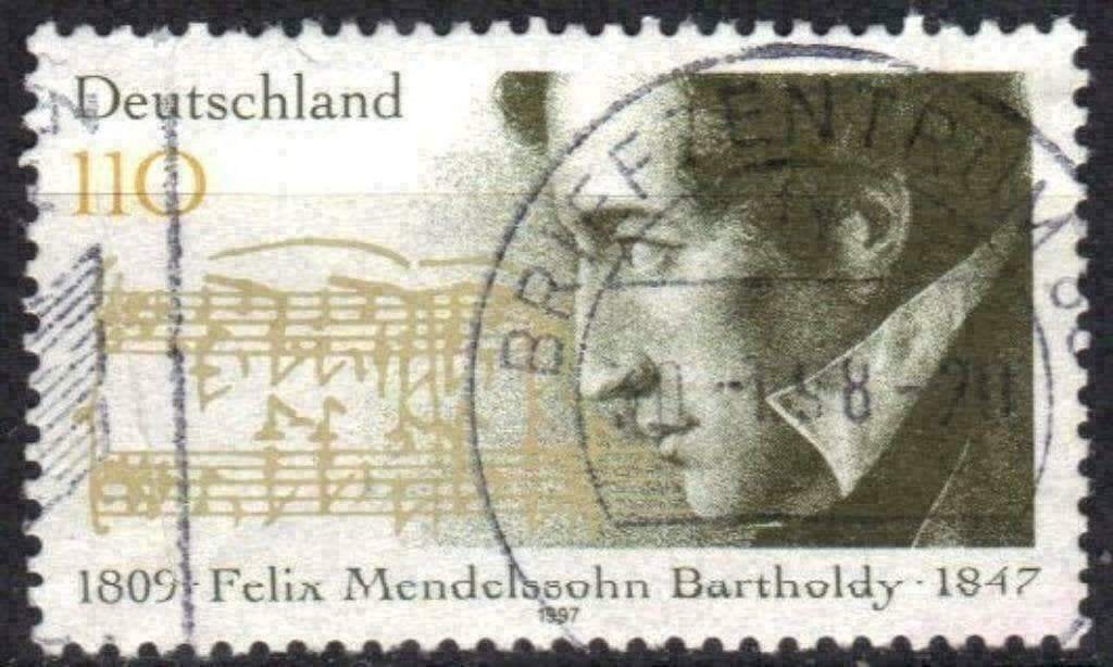 Duitsland 1997 - Yvert 1785 - Felix Mendelsohn Barthold (ST), Verzenden, Gestempeld
