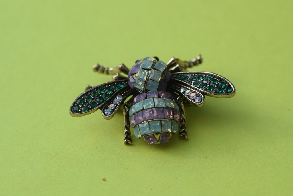 Broche  abeille, Neuf, 4 à 7 cm, Envoi, Avec strass