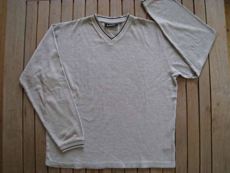 Pull pour homme, col en V gris/bleu, taille L, LOGG, Enlèvement, Bleu