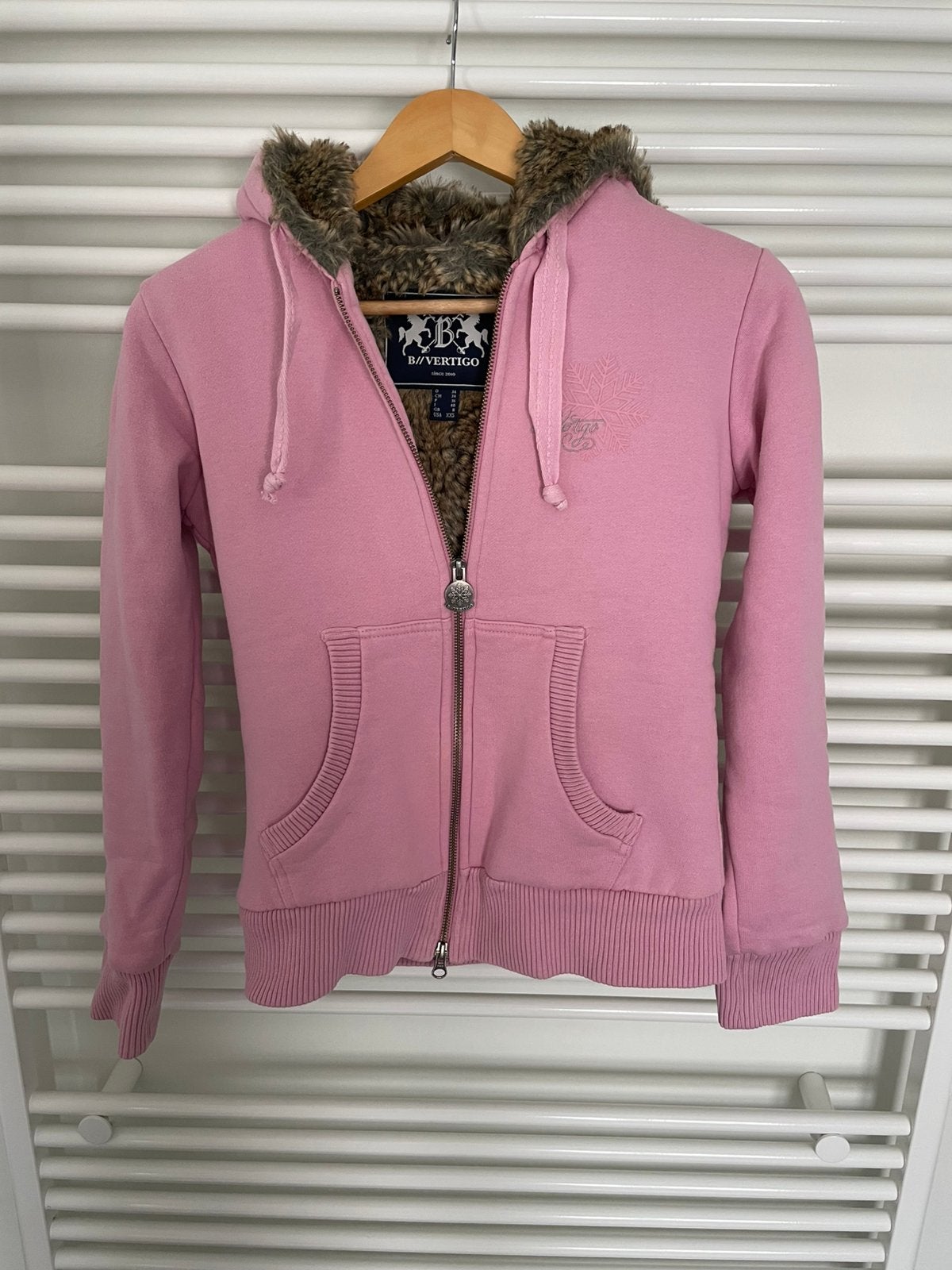 Roze fleece vest met dikke pels maat 34-36 B// Vertigo, Ophalen, Zo goed als nieuw, Roze