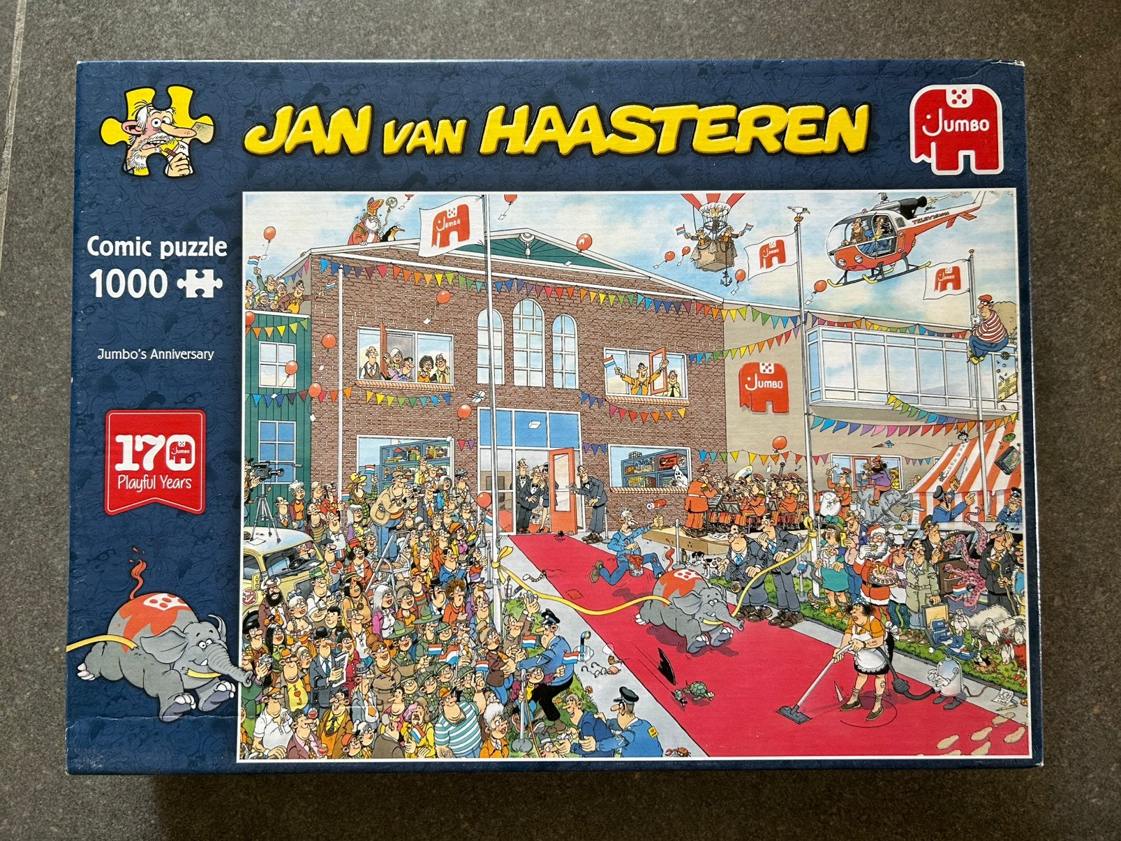Puzzel Jumbo’s Verjaardag Jan van Haasteren, Ophalen, 500 t/m 1500 stukjes, Zo goed als nieuw, Legpuzzel
