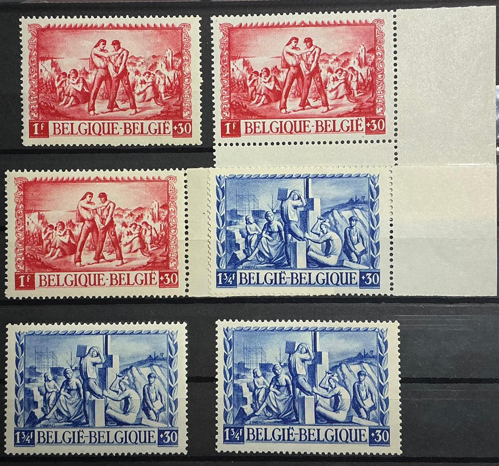 LOT 910. OBP: 697/98. GETEISTERDEN. MNH. Ung., Orginele gom, Ophalen of Verzenden, Postfris, Postfris