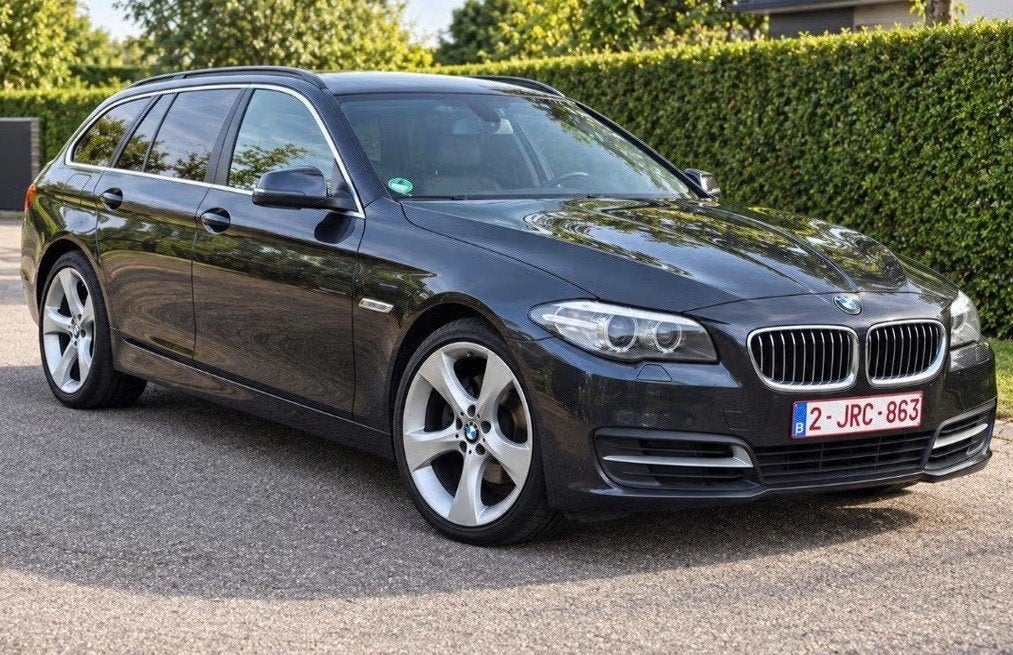 BMW 518d F11 Touring – Full Option – 175.000 km – Manueel, Euro 6, Boîte manuelle, Noir, 5 portes