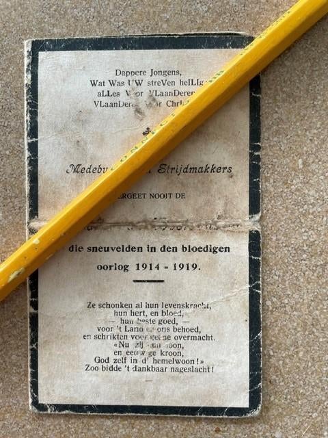 24 Gesneuvelde Soldaten van Westvleteren 1914-1919+5Burgers, Verzamelen, Ophalen of Verzenden, Bidprentje