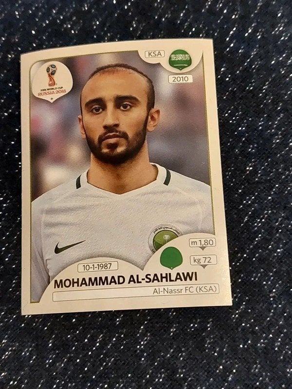 Panini / Sticker : Mohammad Al-Sahlawi / Saoedi-Arabië, Verzamelen, Ophalen of Verzenden, Nieuw, Poster, Plaatje of Sticker