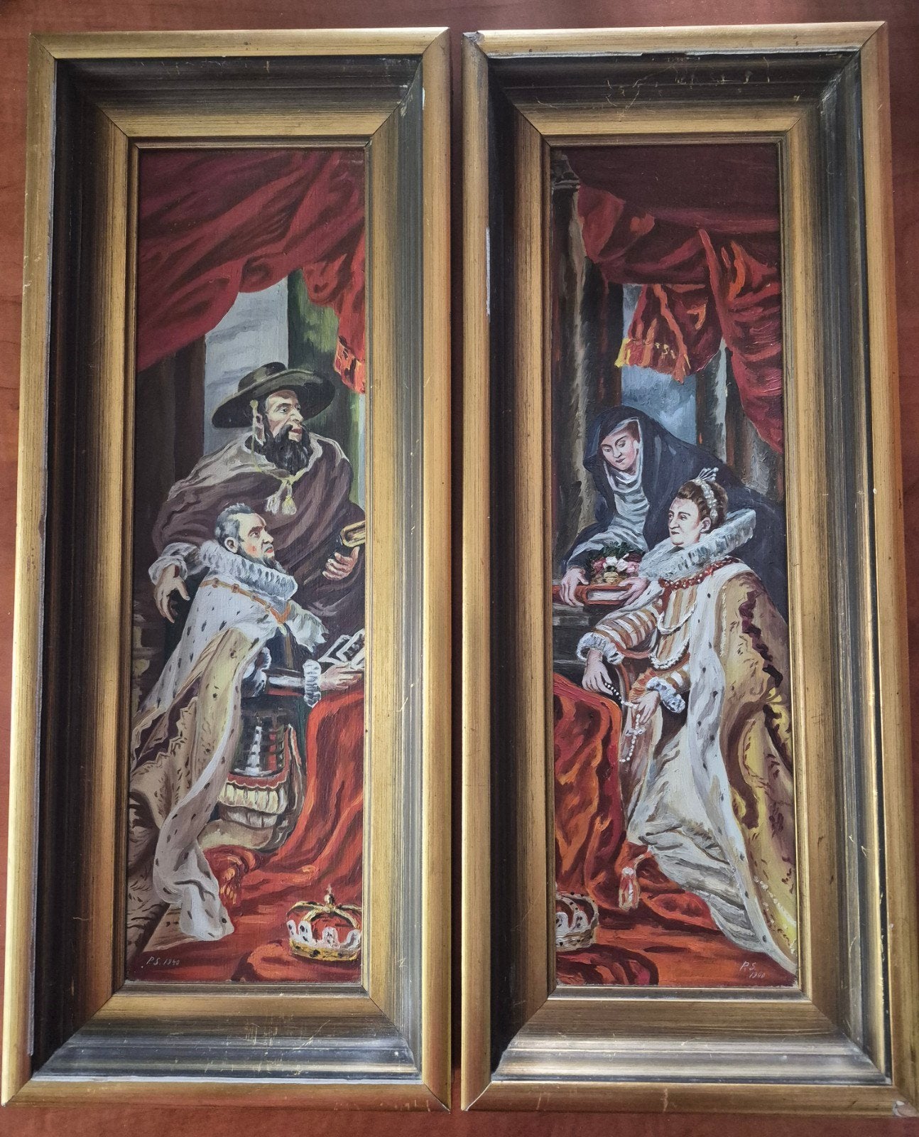 Prachtig Tweeluik (Diptiek) 1940 – Filips IV & Isabella, Antiek en Kunst, Ophalen