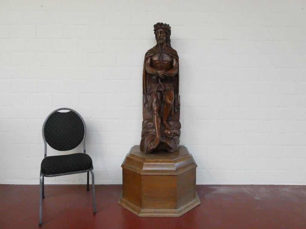 "De gebonden Christus" GROOT antiek houten beeld en andere.., Ophalen