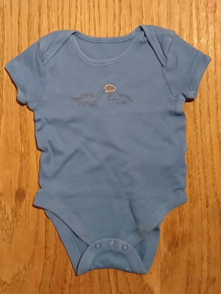Primark Blauwe Romper Korte Mouw Dinoprint (Maat 80), Kinderen en Baby's, Nacht- of Onderkleding, Gebruikt, Jongetje of Meisje