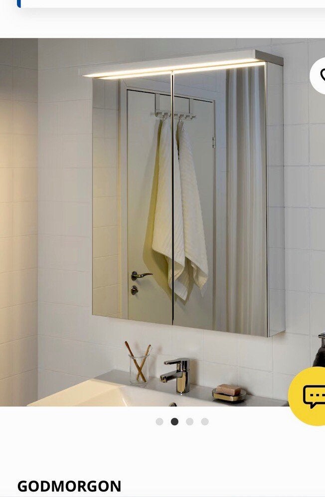 Godmorgon 100 cm lamp voor spiegel in badkamer, Huis en Inrichting, Lampen | Overige, Ophalen, Nieuw, IKEA, Zilver