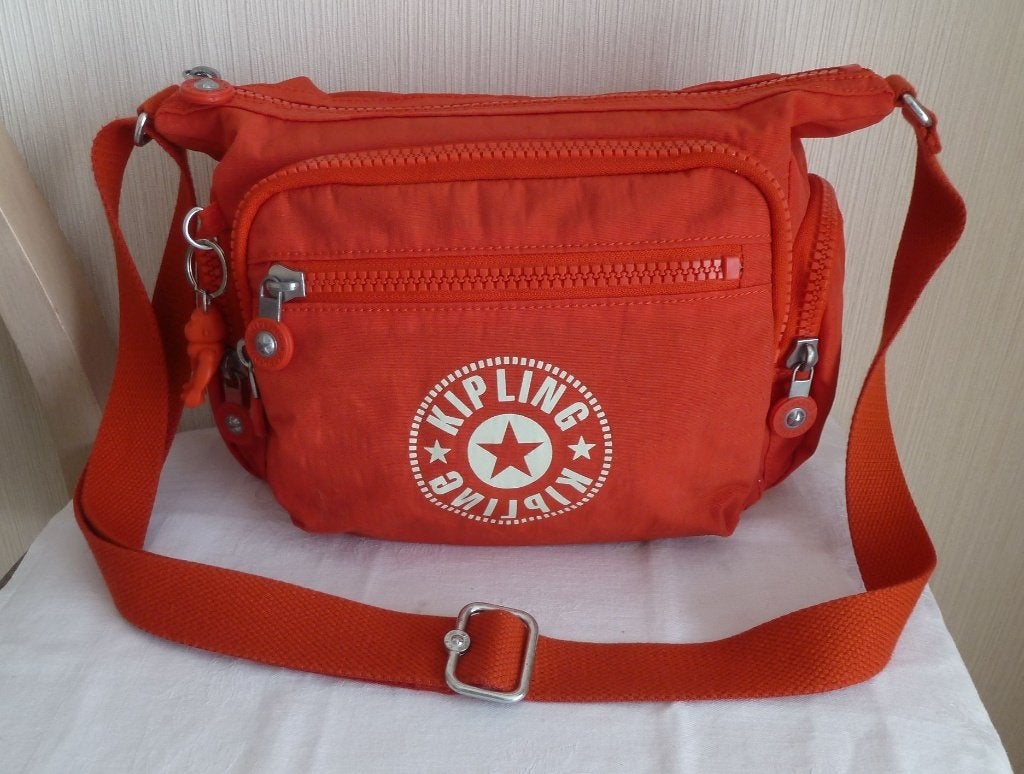 Kipling grote rood-witte schoudertas + robotaap, Ophalen of Verzenden, Gebruikt, Rood, Kipling
