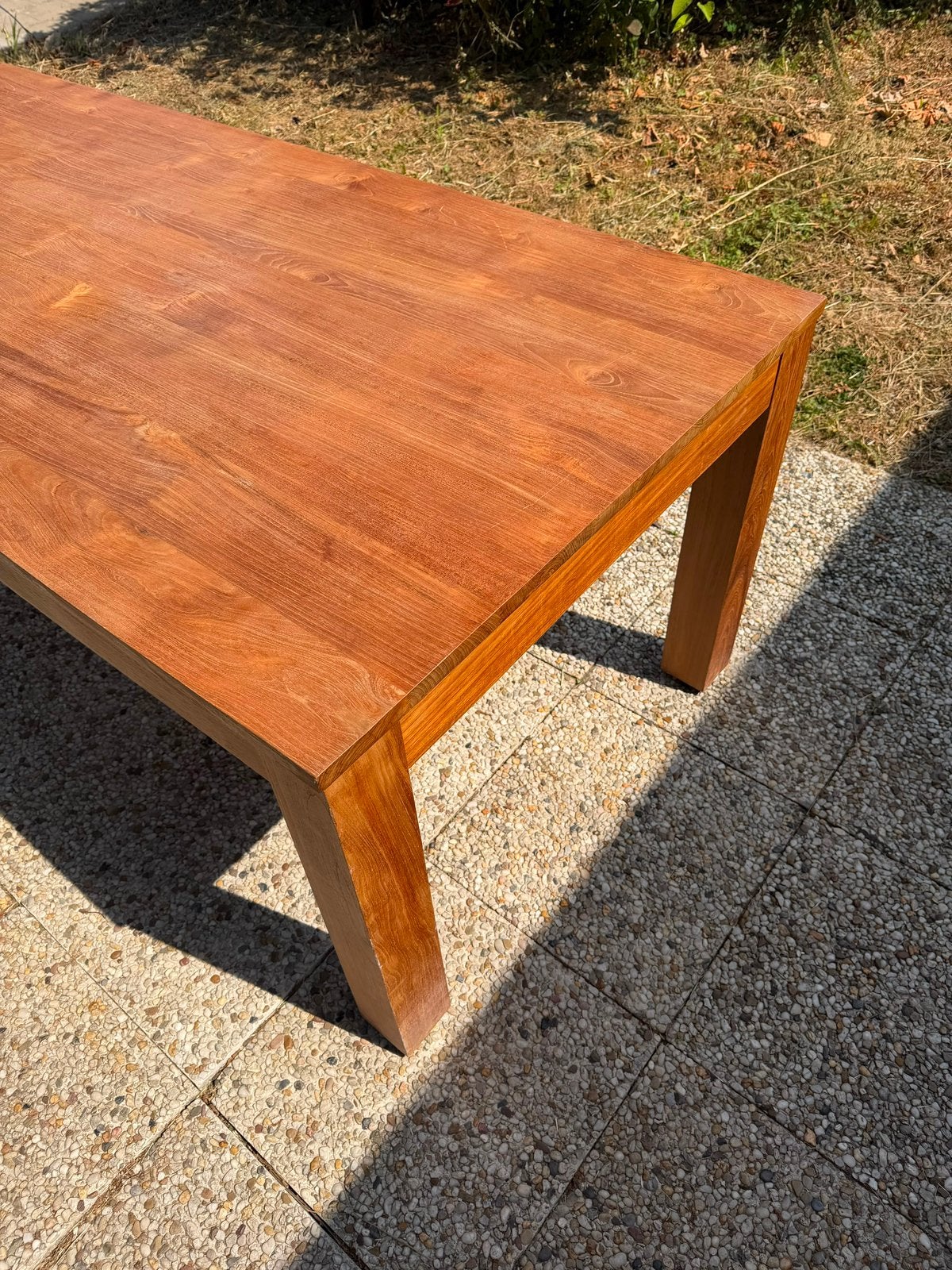 TEAK EETTAFEL - 250 X 100 cm, Huis en Inrichting, Tafels | Eettafels, Ophalen, Zo goed als nieuw