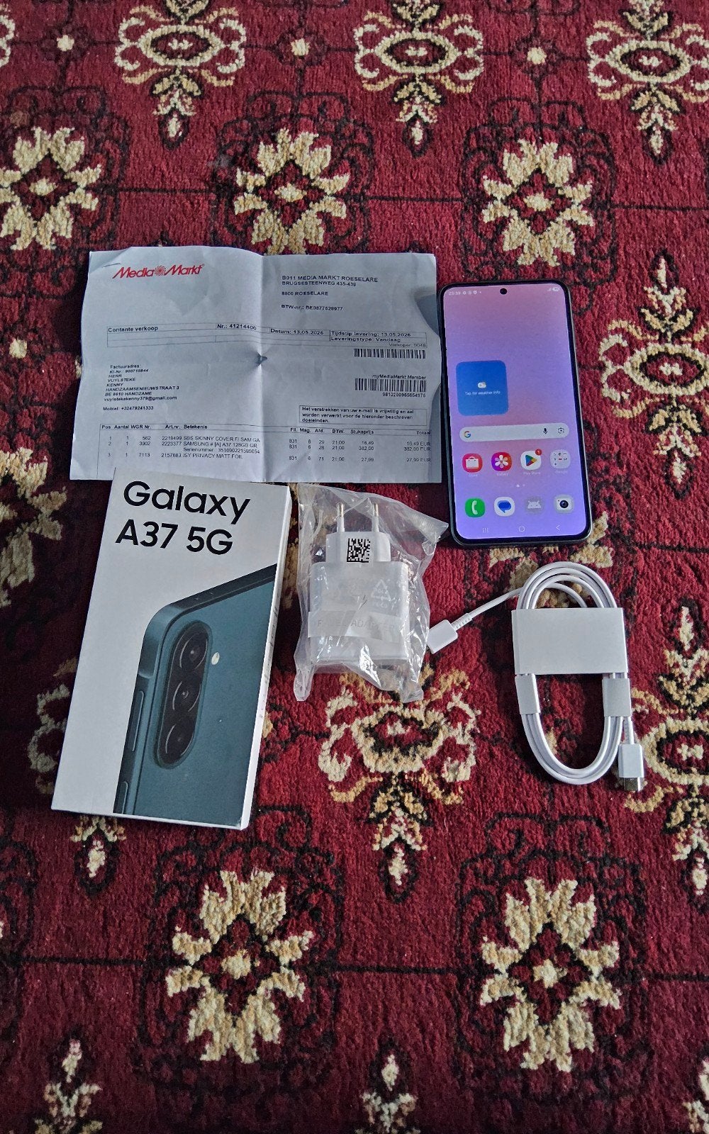Samsung galaxy A37 bijna nieuw, accessoires, garantiebewijs, Ophalen of Verzenden