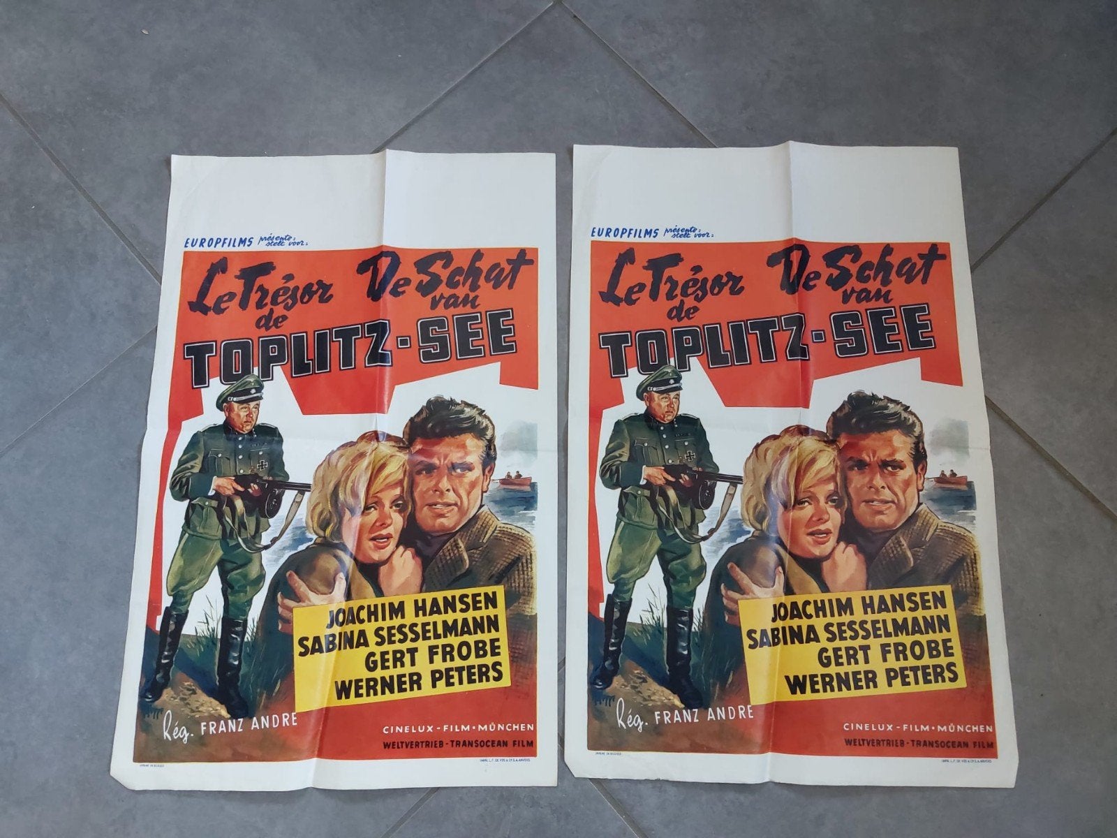Belgische filmposter Der Schatz vom Toplitzsee, Ophalen of Verzenden
