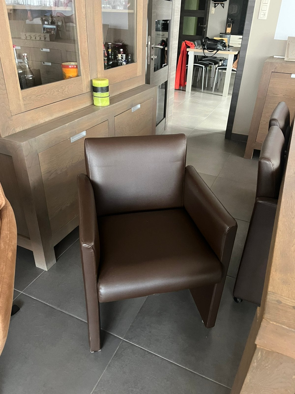 chaises de salle à manger, Maison & Meubles, Brun, Enlèvement, Cuir, Cinq, Six Chaises ou plus