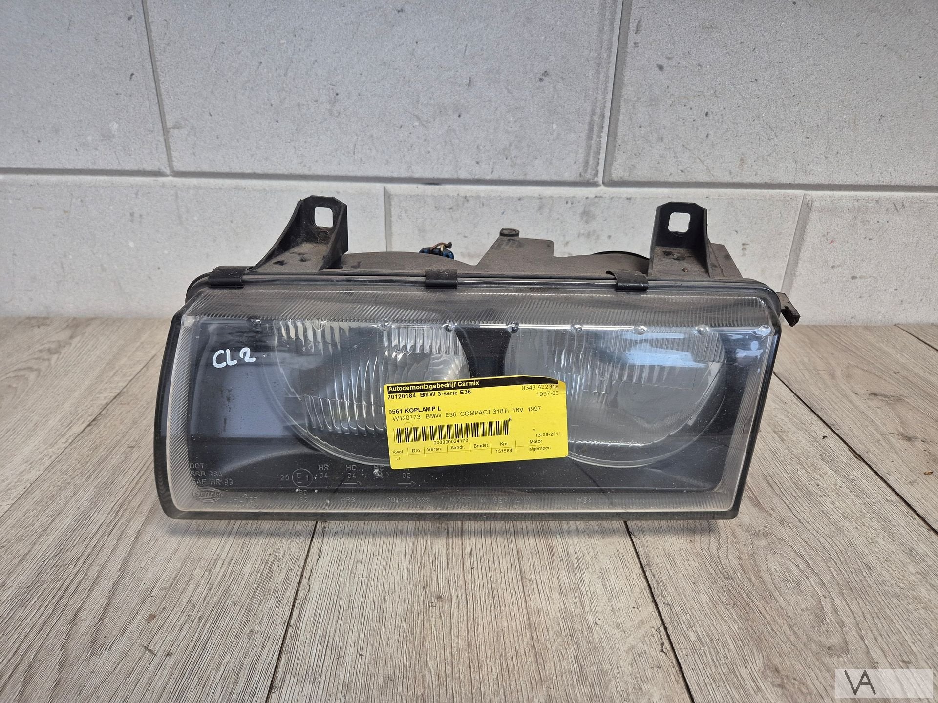 Koplamp links van BMW 3 serie E36 1990 - 1998 Hella compact, Gebruikt, -, -, Ophalen of Verzenden