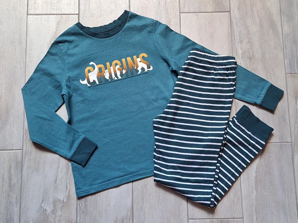★ M128 - Pyjama Dino, Enfants & Bébés, Vêtements enfant | Taille 128, Garçon, Comme neuf, Vêtements de nuit ou Sous-vêtements