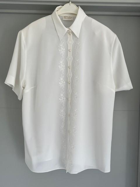 Damesblouse maat 48, Enlèvement ou Envoi, Comme neuf, Chemisier ou Tunique, Blanc