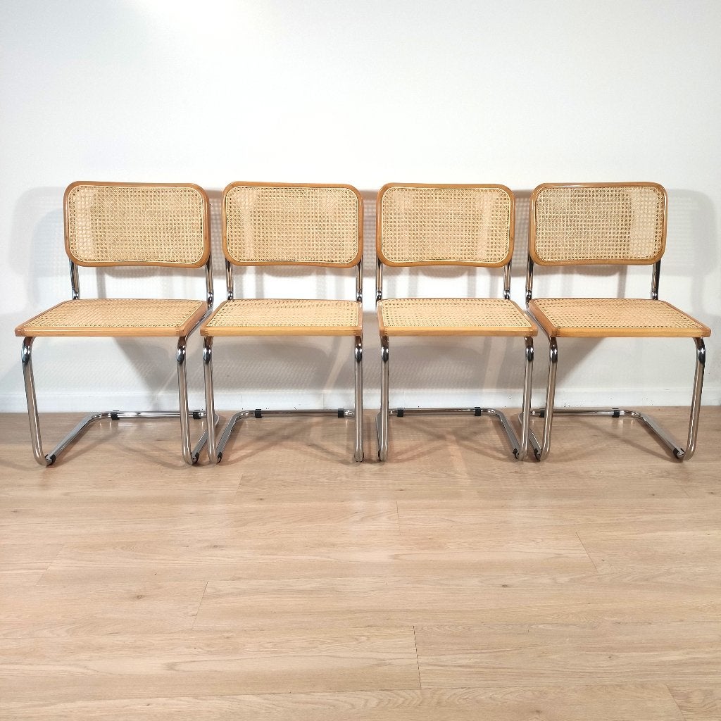 Set van 4 vintage Cesca stoelen - Made in Italy, Huis en Inrichting, Ophalen