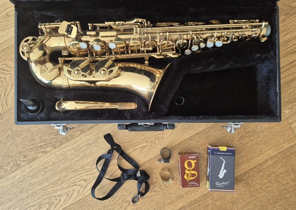 Saxophone Alto Jupiter SAS-767 – Complet (bec, étui, anches), Musique & Instruments, Instruments à vent | Saxophones, Enlèvement