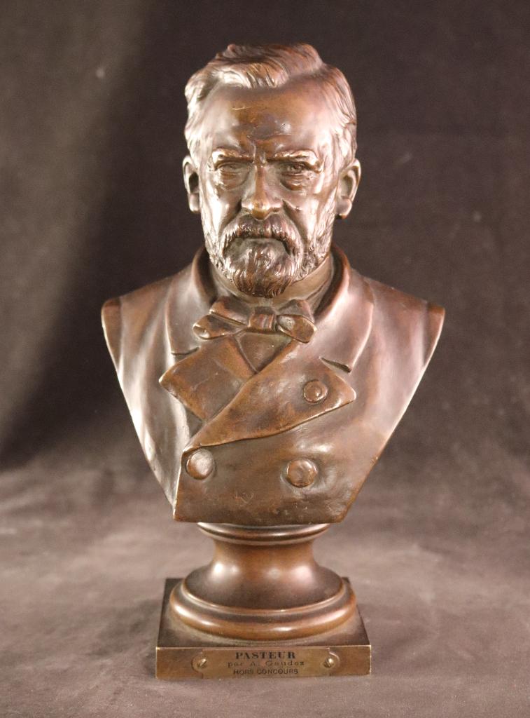 Buste en bronze du XIXe siècle de Louis Pasteur, Enlèvement ou Envoi, Buste