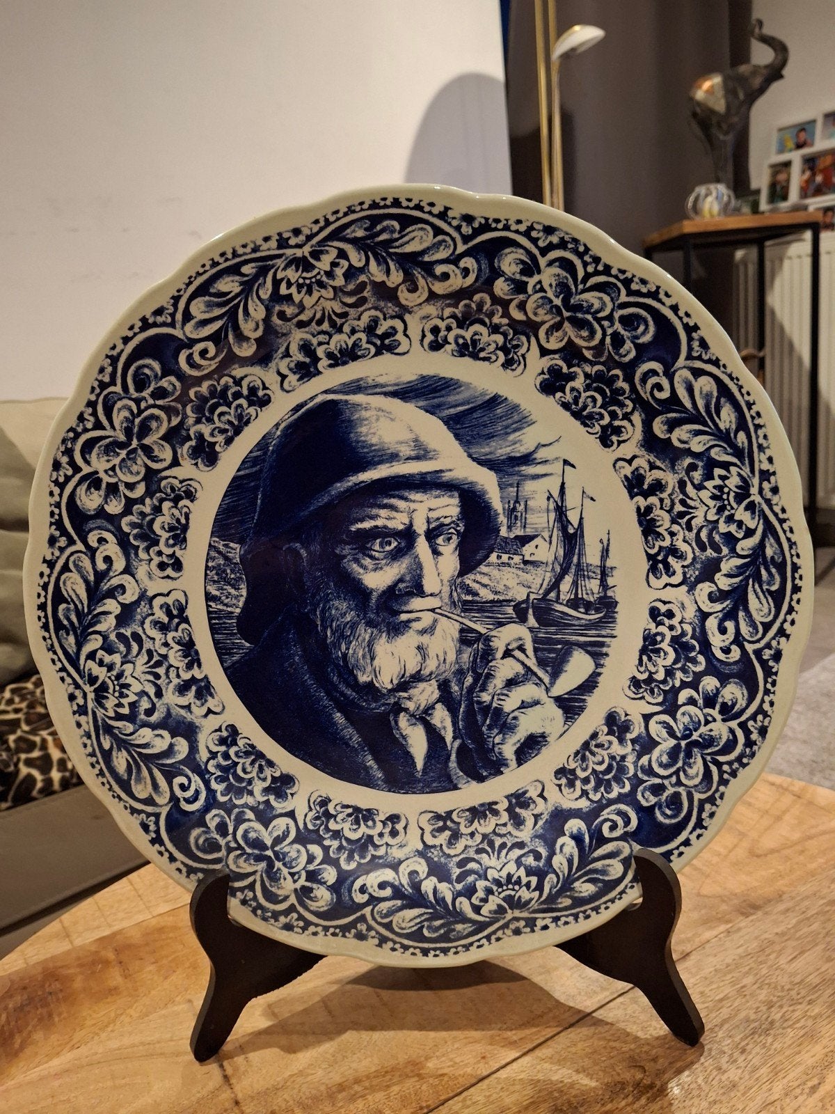 groot delfs bord van Boch in mooie staat, Ophalen