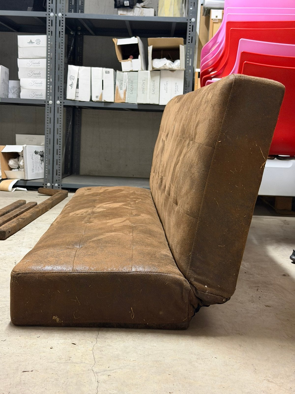 Slaap Sofa, Ophalen, Tweepersoons, Zo goed als nieuw, Leer
