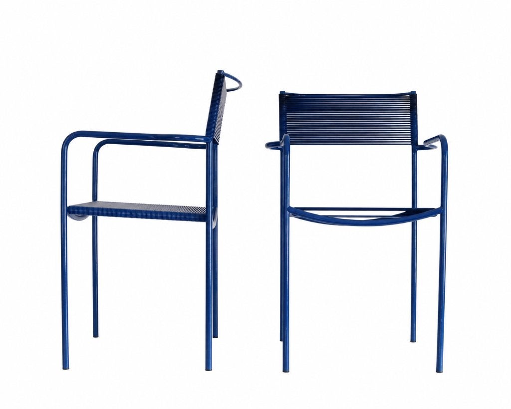 6 Belotti iconische blauwe 'Spaghetti' stoelen voor [Alias],, Ophalen, Stoel