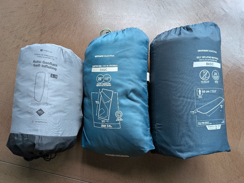 kampeermatjes + slaapzak, Caravanes & Camping, Sacs de couchage, Enlèvement, Comme neuf