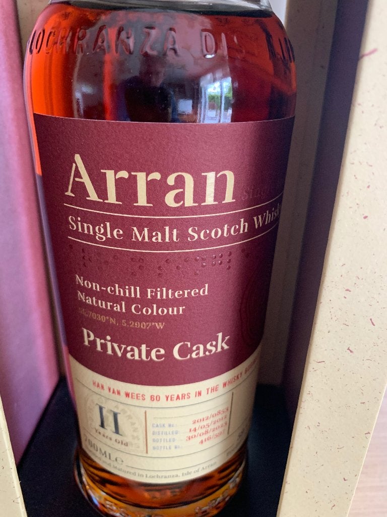 Whisky Arran private cask 11yr Ltd, Ophalen, Nieuw, Vol