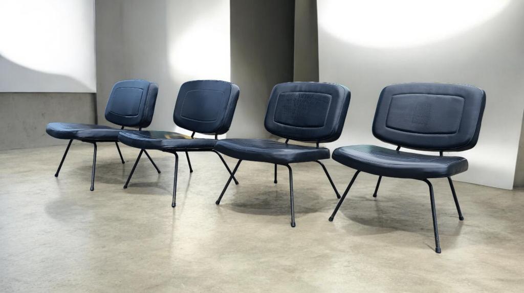 4x pierre paulin CM190 Thonet Lounge chair 1950-60s, Huis en Inrichting, Fauteuils, Gebruikt, Minder dan 75 cm, Overige materialen
