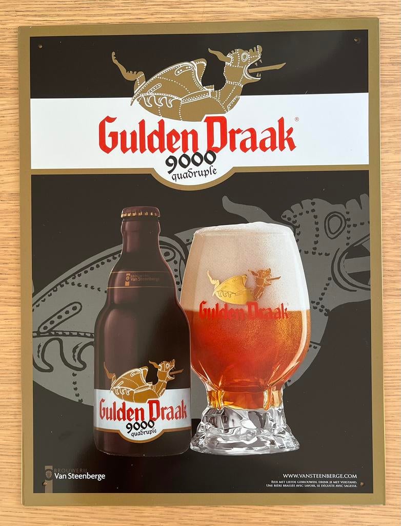 Reclamebord Gulden Draak, Ophalen of Verzenden, Zo goed als nieuw, Reclamebord, Plaat of Schild, Overige merken