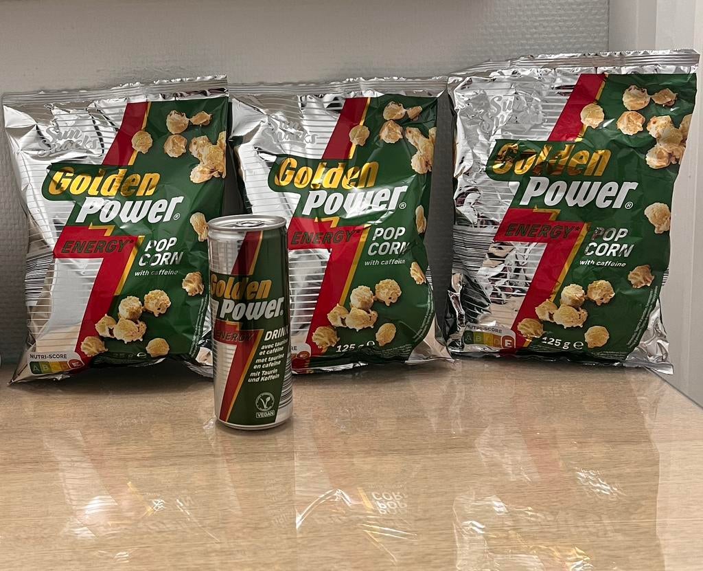 Golden Power Energy 3x Popcorn + 1x Drank, Diversen, Ophalen