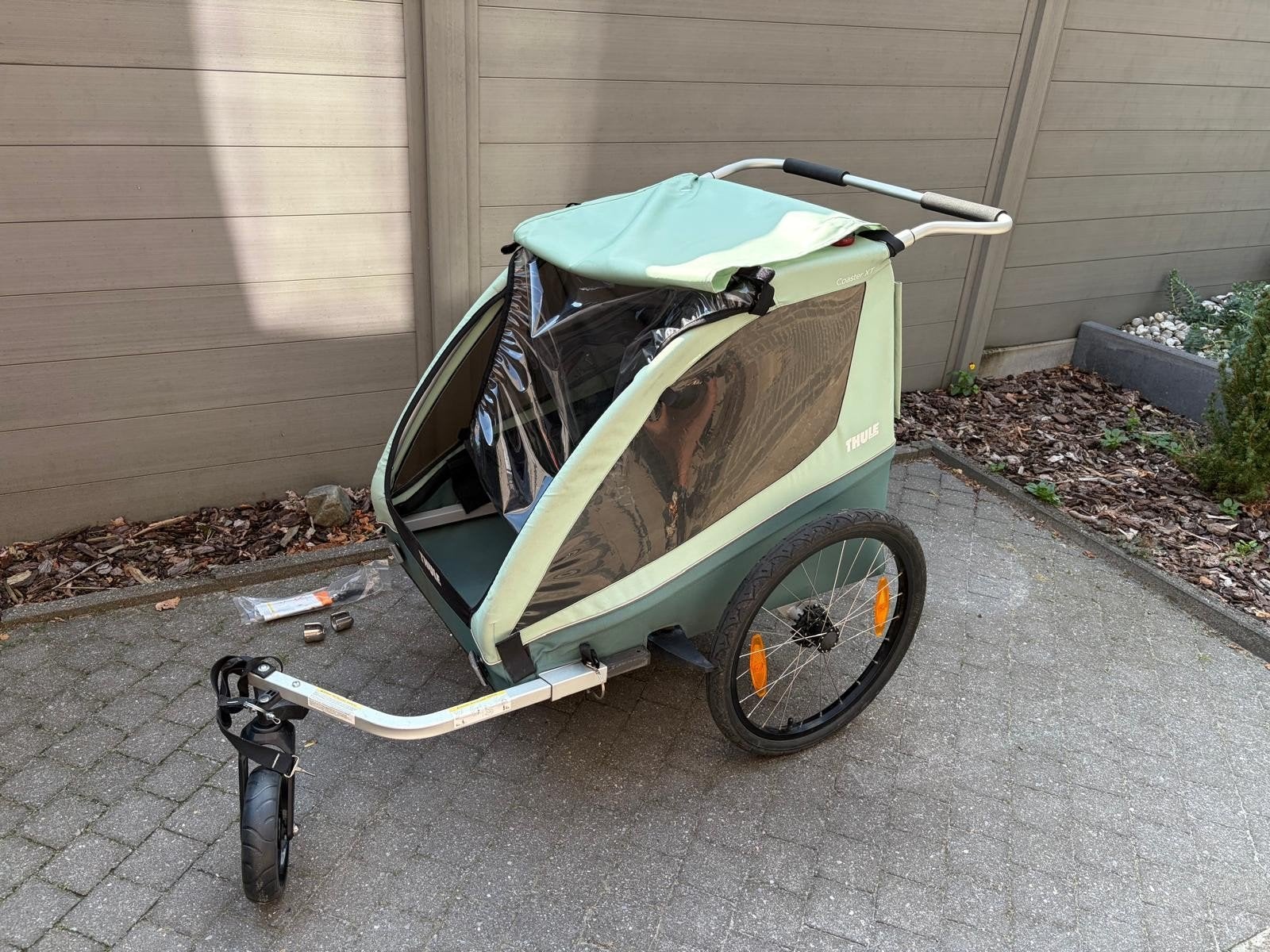 Thule Coaster 2 XT Fietskar Groen, Ophalen, Opvouwbaar, Thule xt, Kinderkar