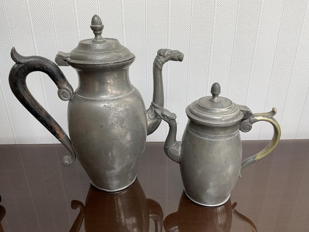 Set tin getekend, Antiquités & Art, Antiquités | Étain, Enlèvement