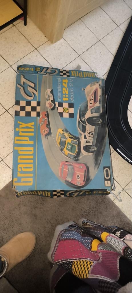 Vintage elektrische racebaan met 1 auto werkend, Antiek en Kunst, Ophalen