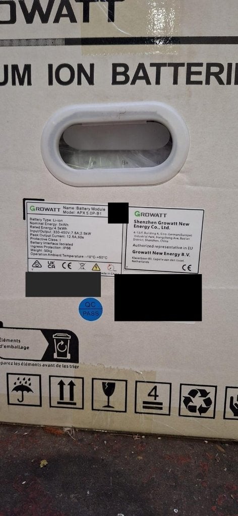 Growatt APX 5.0P-B1 batterijmodule 5 kWh - 2 stuks, Ophalen, Nieuw, Overige typen