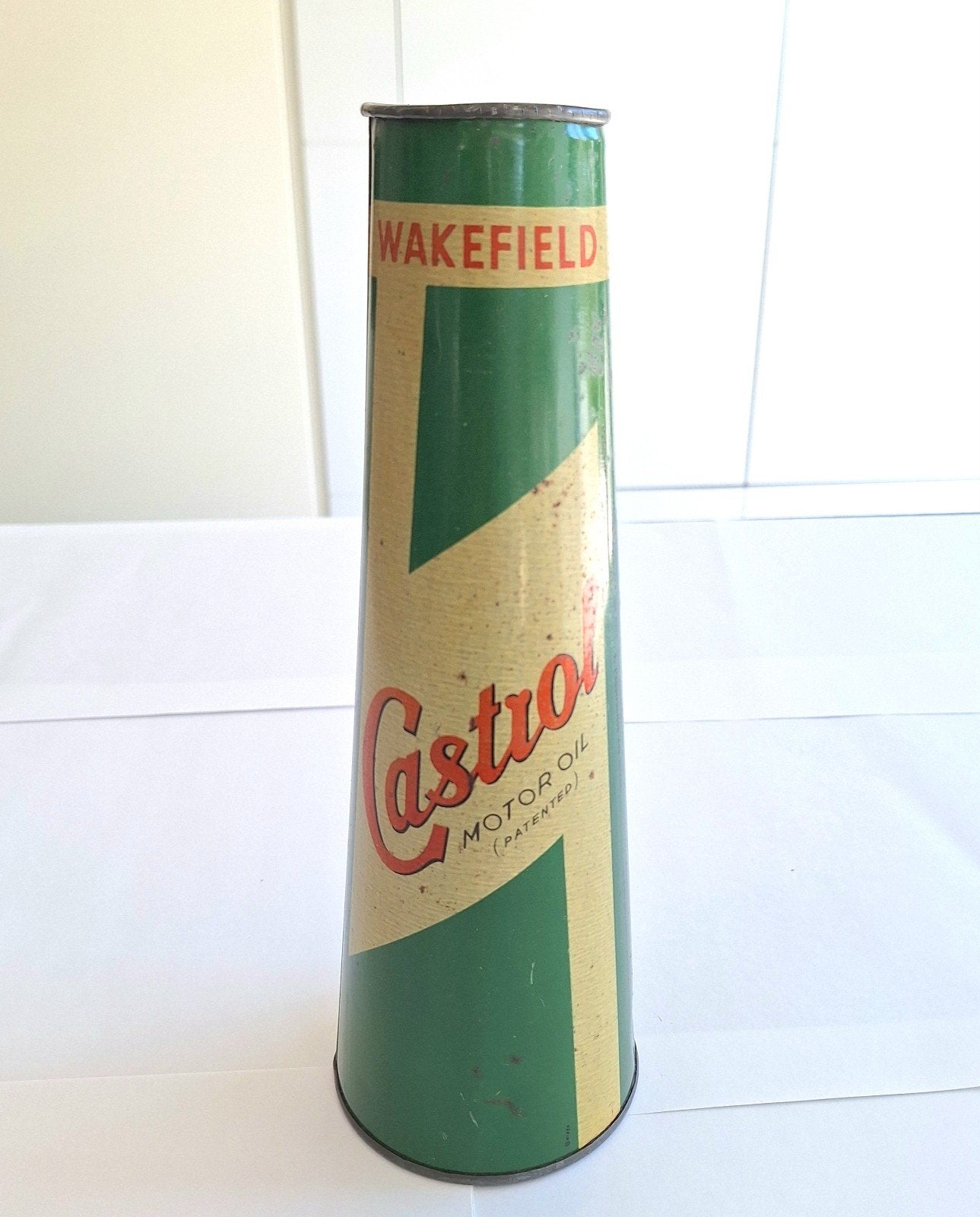 Origineel conisch olieblik Wakefield Castrol, imperial Quart, Verzamelen, Merken en Reclamevoorwerpen, Ophalen of Verzenden