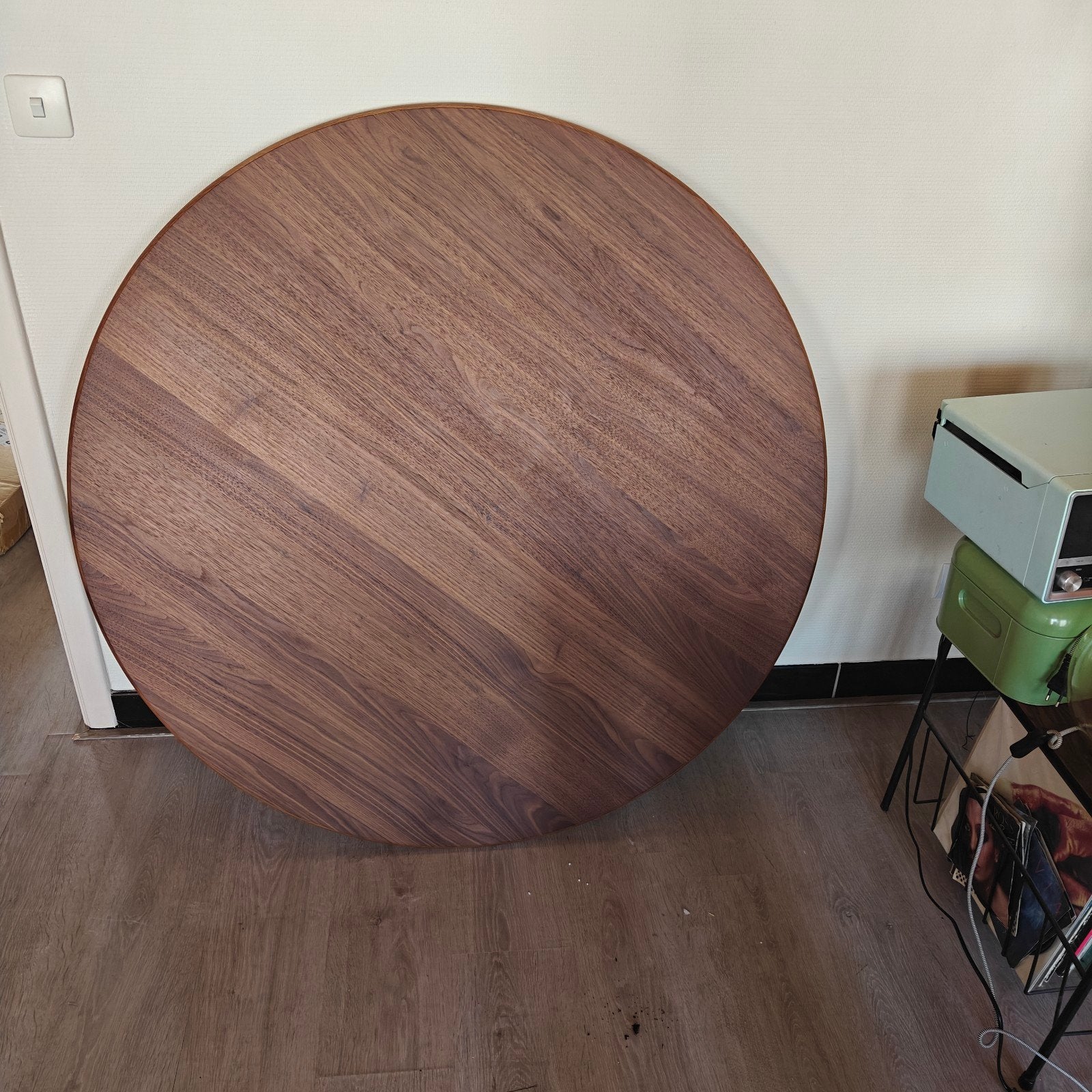 Tafelblad eikenhouten look (120cm), Ophalen, Rond, Nieuw, Vier personen