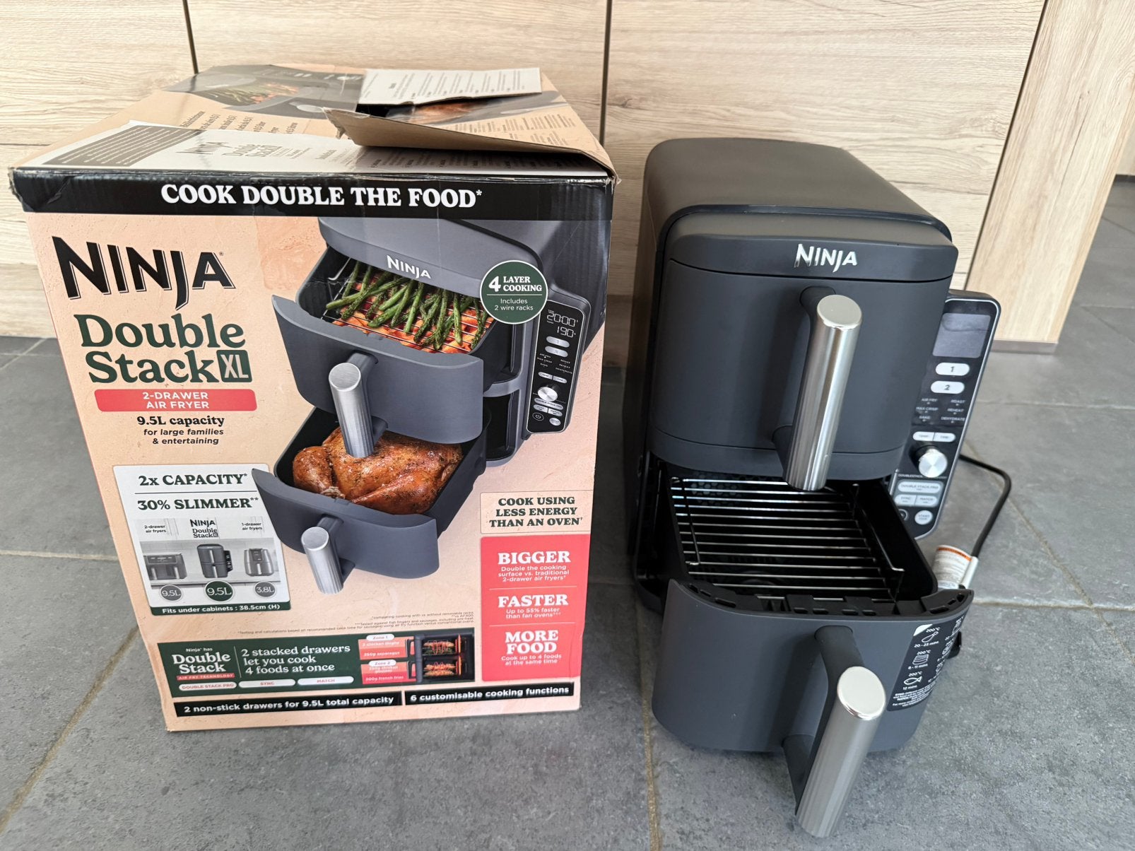 Ninja airfryer SL400EU zo goed als nieuw, Ophalen of Verzenden, Zo goed als nieuw, Airfryer XL, 1500 gram of meer